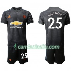 Camisolas de Futebol Manchester United VALENCIA 25 Criança Equipamento 3ª 2019/20 Manga Curta